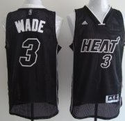 Wholesale Cheap Miami Heat #3 Dwyane Wade All Black With White Swingman Jersey