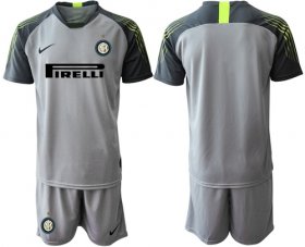 Wholesale Cheap Inter Milan Blank Grey Goalkeeper Soccer Club Jersey