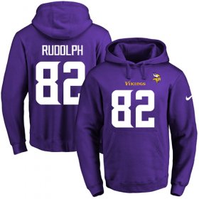 Wholesale Cheap Nike Vikings #82 Kyle Rudolph Purple Name & Number Pullover NFL Hoodie