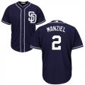 Wholesale Cheap Padres #2 Johnny Manziel Navy blue Cool Base Stitched Youth MLB Jersey
