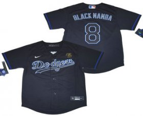 Wholesale Cheap Men\'s Los Angeles Dodgers #8 Kobe Bryant Black Mamba Lights Out Black Fashion Stitched MLB Cool Base Nike Jersey