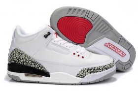 Wholesale Cheap Air Jordan 3 Big Size 14 15 16 White/Cement Grey-black-red