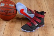 Wholesale Cheap Nike Lebron James Soldier 11 Shoes Black Red Red