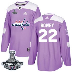 Wholesale Cheap Adidas Capitals #22 Madison Bowey Purple Authentic Fights Cancer Stanley Cup Final Champions Stitched NHL Jersey