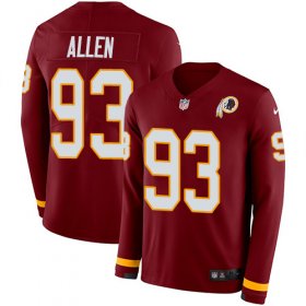 Wholesale Cheap Nike Redskins #93 Jonathan Allen Burgundy Red Team Color Men\'s Stitched NFL Limited Therma Long Sleeve Jersey