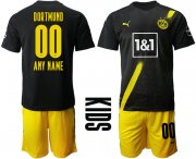 Wholesale Cheap Youth 2020-2021 club Dortmund away customized black Soccer Jerseys