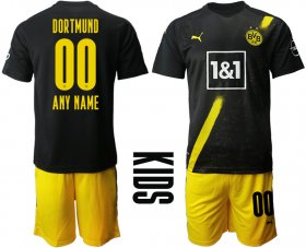 Wholesale Cheap Youth 2020-2021 club Dortmund away customized black Soccer Jerseys