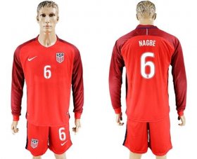 Wholesale Cheap USA #6 Nagbe Away Long Sleeves Soccer Country Jersey