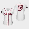 Wholesale Cheap Red Sox #17 Nathan Eovaldi White Home 2018 World Series Champions Women's Stitched MLB Jersey