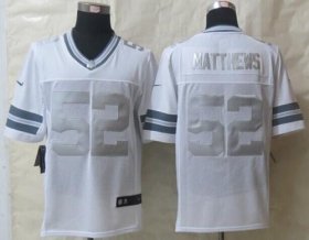 Wholesale Cheap Nike Packers #52 Clay Matthews White Men\'s Stitched NFL Limited Platinum Jersey