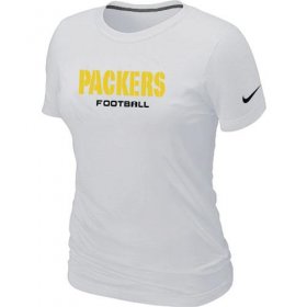 Wholesale Cheap Women\'s Nike Green Bay Packers Sideline Legend Authentic Font T-Shirt White