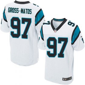Wholesale Cheap Nike Panthers #97 Yetur Gross-Matos White Men\'s Stitched NFL New Elite Jersey