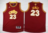Wholesale Cheap Men's Cleveland Cavaliers #23 LeBron James Red Throwback 2017 The NBA Finals Patch Jersey