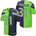 Wholesale Cheap Nike Seahawks #31 Kam Chancellor Steel Blue/Green Men's Stitched NFL Elite Split Jersey