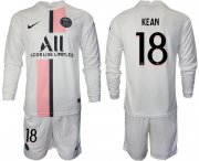 Wholesale Cheap Men 2021-2022 ClubParis Saint-Germainaway white Long Sleeve 18 Soccer Jersey