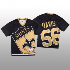 Wholesale Cheap NFL New Orleans Saints #56 Demario Davis Black Men\'s Mitchell & Nell Big Face Fashion Limited NFL Jersey