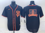 Cheap Men's San Francisco Giants Black Team Big Logo Cool Base Stitched Baseball Jersey