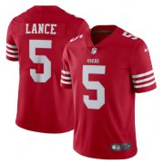 Wholesale Cheap Men's San Francisco 49ers #5 Trey Lance 2022 New Scarlet Vapor Untouchable Limited Stitched Football Jersey