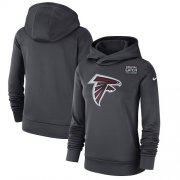Wholesale Cheap NFL Women's Atlanta Falcons Nike Anthracite Crucial Catch Performance Pullover Hoodie