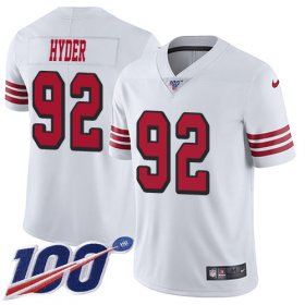 Wholesale Cheap Nike 49ers #92 Kerry Hyder White Youth Stitched NFL Limited Rush 100th Season Jersey