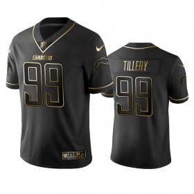 Wholesale Cheap Chargers #99 Jerry Tillery Men\'s Stitched NFL Vapor Untouchable Limited Black Golden Jersey
