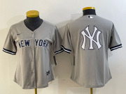 Wholesale Cheap Women's New York Yankees Blank Gray Stitched MLB Cool Base Nike Jersey1