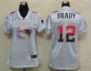 Wholesale Cheap Nike Patriots #12 Tom Brady White Women's Fem Fan NFL Game Jersey