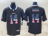 Wholesale Cheap Men's Buffalo Bills #14 Stefon Diggs Black 2018 USA Flag Fashion Limited Stitched Jersey