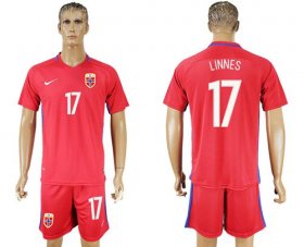Wholesale Cheap Norway #17 Linnes Home Soccer Country Jersey