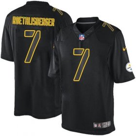 Wholesale Cheap Nike Steelers #7 Ben Roethlisberger Black Men\'s Stitched NFL Impact Limited Jersey