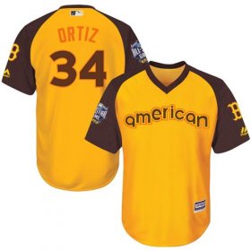 Wholesale Cheap Red Sox #34 David Ortiz Gold 2016 All-Star American League Stitched Youth MLB Jersey