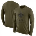 Wholesale Cheap Men's New Orleans Saints Nike Olive Salute to Service Sideline Legend Performance Long Sleeve T-Shirt