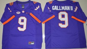 Wholesale Cheap Men\'s Clemson Tigers #9 Wayne Gallman II Purple Stitched NCAA Nike 2016 College Football Jersey