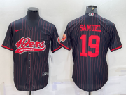 Wholesale Cheap Men's San Francisco 49ers #19 Deebo Samuel Black With Patch Cool Base Stitched Baseball Jersey