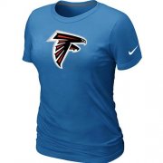 Wholesale Cheap Women's Nike Atlanta Falcons Logo NFL T-Shirt Light Blue