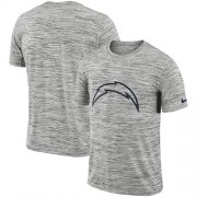 Wholesale Cheap Men's Los Angeles Chargers Nike Heathered Black Sideline Legend Velocity Travel Performance T-Shirt