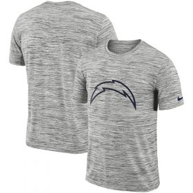 Wholesale Cheap Men\'s Los Angeles Chargers Nike Heathered Black Sideline Legend Velocity Travel Performance T-Shirt