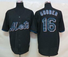 Wholesale Cheap Mets #16 Dwight Gooden Black Fashion Stitched MLB Jersey