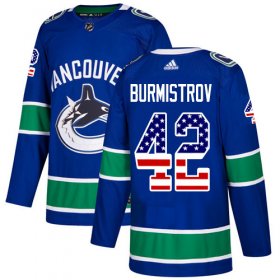 Wholesale Cheap Adidas Canucks #42 Alex Burmistrov Blue Home Authentic USA Flag Stitched NHL Jersey