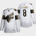 Wholesale Cheap Arizona Coyotes #8 Nick Schmaltz Men's Adidas White Golden Edition Limited Stitched NHL Jersey