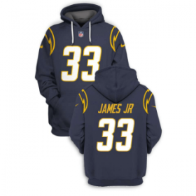 Wholesale Cheap Men\'s Los Angeles Chargers #33 Derwin James JR Navy 2021 Pullover Hoodie