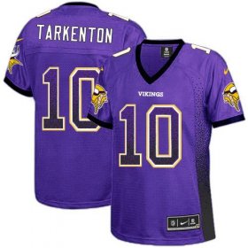 Wholesale Cheap Nike Vikings #10 Fran Tarkenton Purple Team Color Women\'s Stitched NFL Elite Drift Fashion Jersey