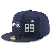Wholesale Cheap Seattle Seahawks #89 Doug Baldwin Snapback Cap NFL Player Navy Blue with Gray Number Stitched Hat