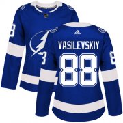 Wholesale Cheap Adidas Lightning #88 Andrei Vasilevskiy Blue Home Authentic Women's Stitched NHL Jersey