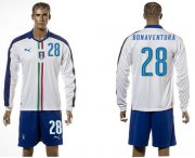 Wholesale Cheap Italy #28 Bonaventura White Away Long Sleeves Soccer Country Jersey