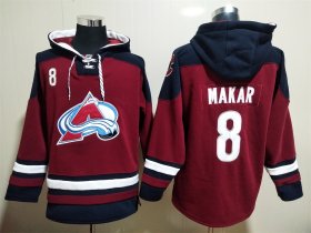 Wholesale Cheap Men\'s Colorado Avalanche #8 Cale Makar NEW Dark Red Stitched Hoodie