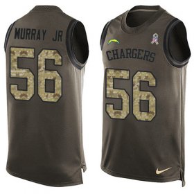 Wholesale Cheap Nike Chargers #56 Kenneth Murray Jr Green Men\'s Stitched NFL Limited Salute To Service Tank Top Jersey