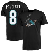 Wholesale Cheap San Jose Sharks #8 Joe Pavelski Reebok Name and Number Player T-Shirt Black