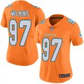 Wholesale Cheap Nike Dolphins #97 Christian Wilkins Orange Women's Stitched NFL Limited Rush Jersey