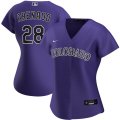 Wholesale Cheap Colorado Rockies #28 Nolan Arenado Nike Women's Alternate 2020 MLB Player Jersey Purple